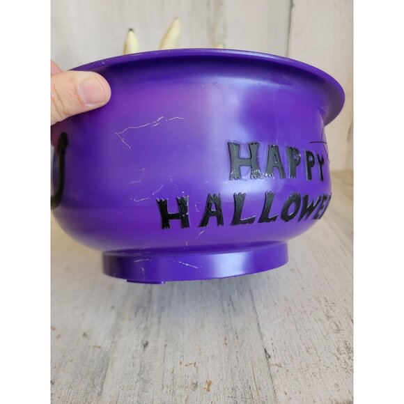 Gemmy purple AS IS candy bowl happy Halloween hand prop - Picture 6 of 13